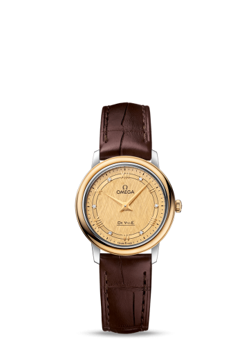 Omega De Ville Prestige Quartz 27.4 Stainless Steel / Yellow Gold / Vintage Champagne Silk